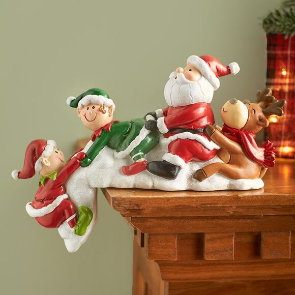 Whimsical Playful Santa And Friends Shelf Sitter Home Decor Holiday Ornament - Picture 3 of 5